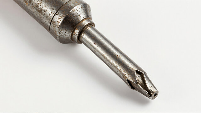 Close-up View of a Metallic Precision Torx Screwdriver Bit Tip