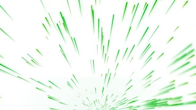 Green streaks of light zoom across a white background, conveying speed and energy.