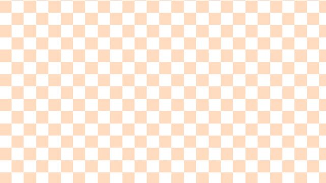 Seamless scrolling peach and orange checkered pattern, looping animated background for video titles and streams, 4K 58 seconds