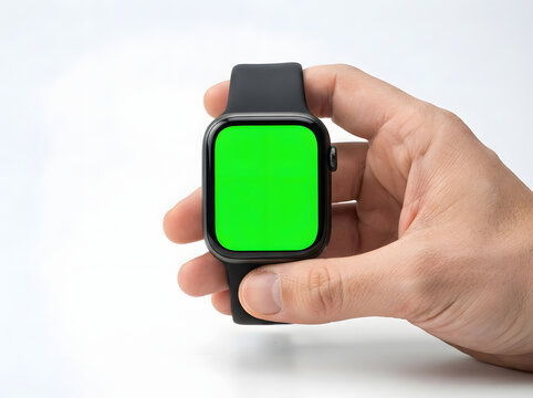 hand holding a smartwatch
