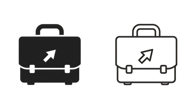 Modern briefcase with upward arrow icon