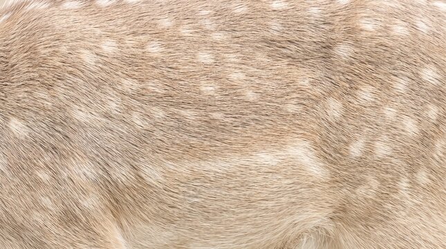 Soft Beige Juvenile Deer Fur Texture with Subtle Cream Spots and Delicate Natural Hair Pattern