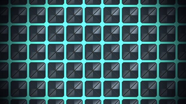 Premium scientific visualization of a metallic auxetic kirigami metamaterial expanding through synchronized hinge rotation and re-entrant aperture opening, illustrating negative Poisson's ratio and ad