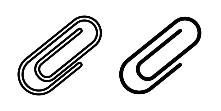 Attachment clip icon flat outline in black