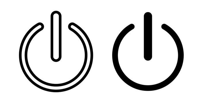Power icon flat outline in black