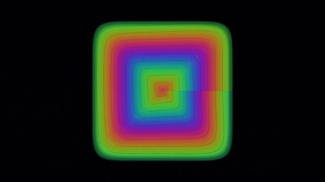 Scientific visualization of an iridescent bismuth crystal surface with stepped crystalline terraces and screw-dislocation spiral structure, featuring metallic facets and thin-film oxide colors in a se