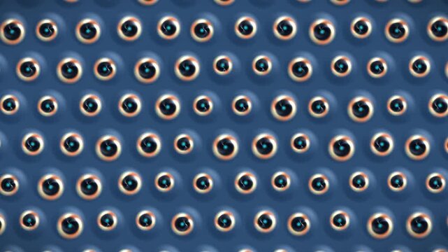 Scientific visualization of magnetic skyrmion dynamics in a nanoscale ferromagnetic lattice, featuring gyrotropic core precession, chiral N&eacute;el domain walls and localized magneto-optical field response