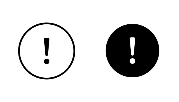 Alert icon flat outline in black