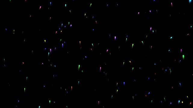 Rainbow Glowing Light Trails on Black &mdash; Abstract light Particles Animation on dark background