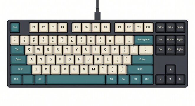 A compact tenkeyless mechanical keyboard