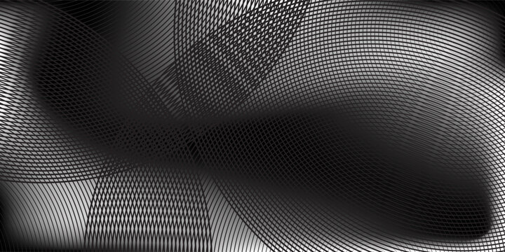 Black concentric circle texture. Radial geometric pattern background. Linear epicenter, radar or target concept. Round rippled ring wallpaper for brochure, template, poster, overlay. Vector backdrop
