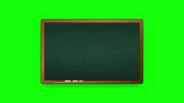 Physics formulas appearing on blackboards over green screen background