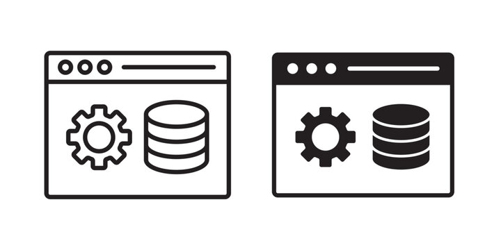 Backend icon flat outline in black