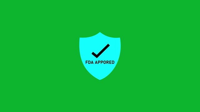 Fda approved shield animation with green screen background, for medical and, healthcare compliance branding