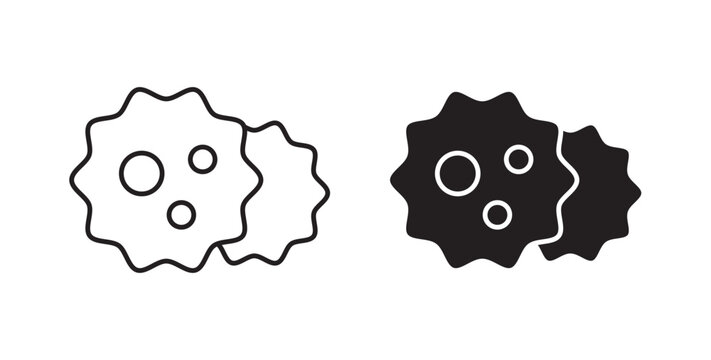 Microorganism icon flat outline in black