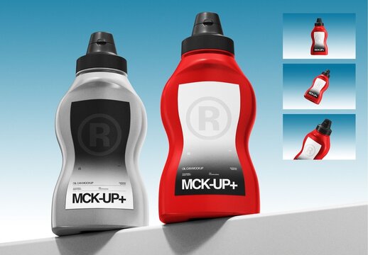 Plastic Liquid Bottle Mockup V1
