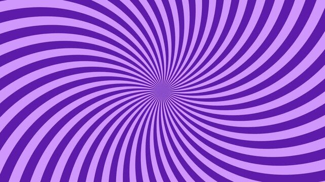Purple and lavender spiral stripes rotate around a central point in abstract pattern