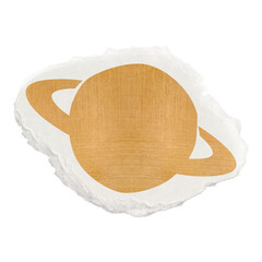 Saturn png sticker, gold galaxy ripped paper collage element on transparent background © Rawpixel.com
