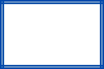 Fototapeta premium Elegant Blue Ornamental Frame on White Background, Decorative Rectangular Border, Unique Photo Frame Design and Stylish Border Frame