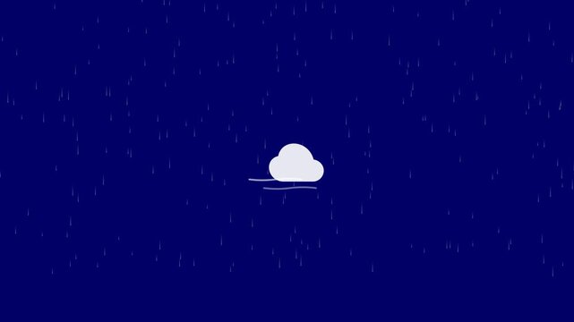 Clean cloud and falling rain droplets background illustration for weather UI