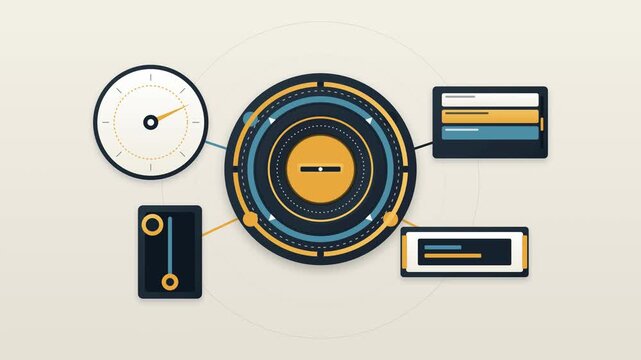 Premium conceptual motion graphic visualizing early holiday commerce through a synchronized system of promotion, inventory, ordering, and retail activation mechanisms.