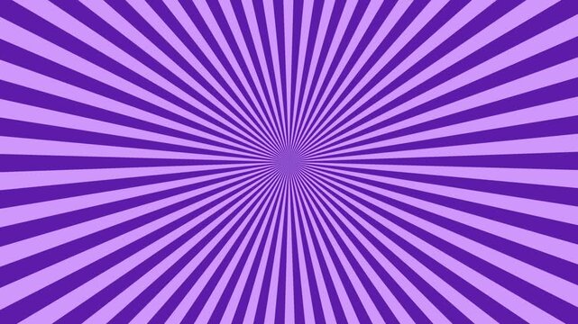 Purple radial sunburst pattern subtly rotates across a bright abstract graphic background