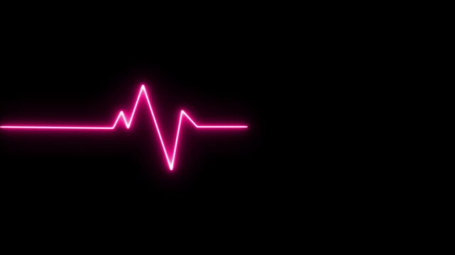 Heart rhythm sign, Pulse icon. Neon heartbeat pulse line icon. Neon heartbeat icon illustration pink colorful