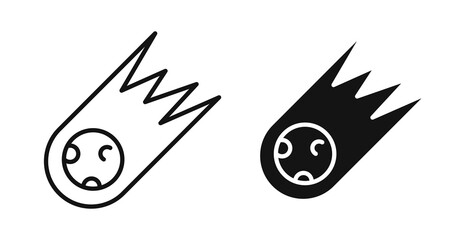 Comet icon flat outline in black © iconic