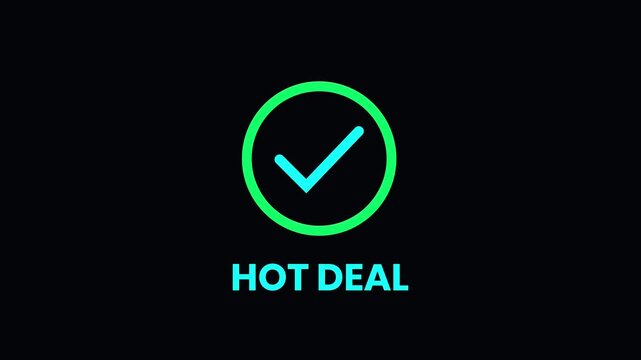 Hot deal animated checkmark for e-commerce and sales promotions