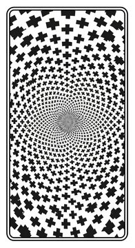 Black and white abstract pattern with plus signs in a swirl design