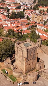 Castle of Braganza in Portugal Aerial Vertical View