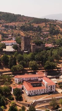 Castle of Braganza in Portugal Aerial Vertical View