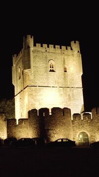 Castle of Braganza at night Vertical View