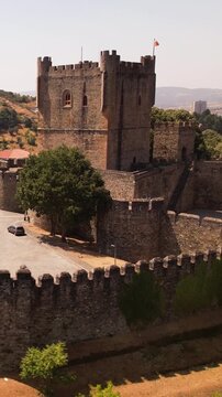 Castle of Braganza in Portugal Aerial Vertical View