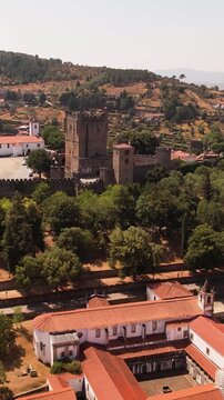 Castle of Braganza in Portugal Aerial Vertical View