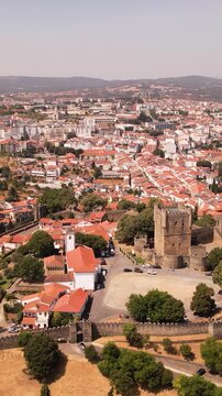 Castle of Braganza in Portugal Aerial Vertical View