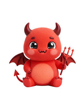 Cute little red devil character illustration