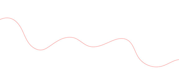 Fototapeta premium Minimalist pink wavy line vector illustration, abstract smooth curved stroke graphic, elegant wave design element for modern branding