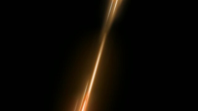 golden light streaks glowing rays effect, or golden light streaks, diagonal glowing rays on black background, warm orange motion overlay 4k.