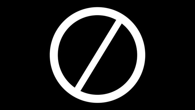 Sign forbidden. Icon symbol ban. white circle sign stop entry ang slash line isolated on transparent background. Mark prohibited. Round cross restrict entrance. Signal cancel enter.