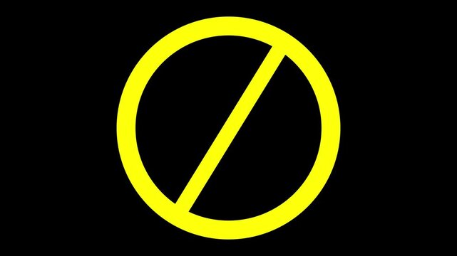 Sign forbidden. Icon symbol ban. yelleo circle sign stop entry ang slash line isolated on transparent background. Mark prohibited. Round cross restrict entrance. Signal cancel enter.