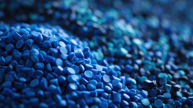 Plastic production of blue polymer granules optimized for pipe use