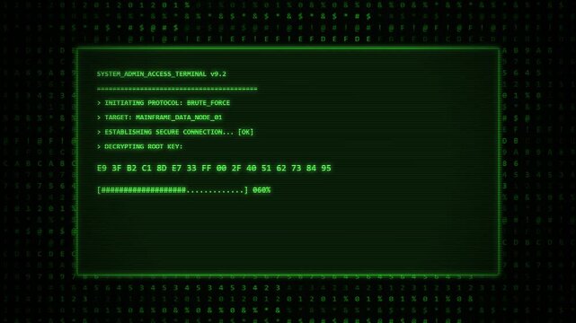 Green hacking terminal interface showing access granted