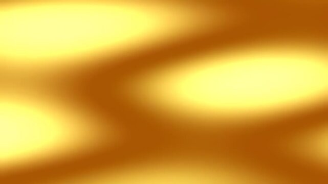 Golden abstract liquid waves with blurred glowing oval patterns
