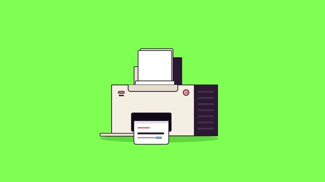Office printer automatically feeds paper and produces document output