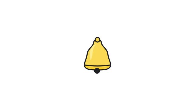 Simple Yellow Handbell Notification Icon Isolated on a Plain White Background for Digital User Interface Design and Alert Messaging Elements