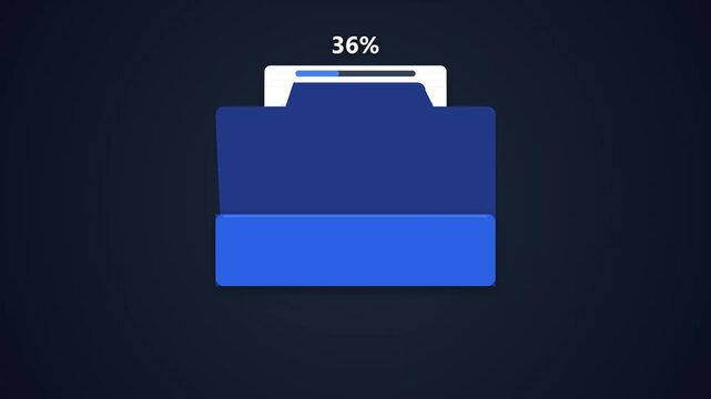 Digital file transfer and data compression progress animation