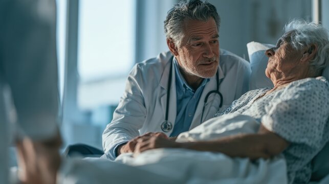 Healthcare Professional Examining an Older Adult Foot at hospital or clinic,Concept of osteoarthritis, knee pain, osteoarthritis, knee inflammation,Physical therapy.