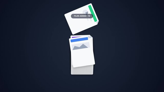 Digital file organization and data archiving animation icons