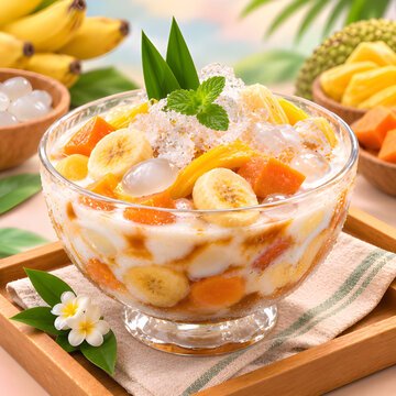 Es Kolak &mdash; Traditional Indonesian Sweet Fruit Compote with Coconut Milk